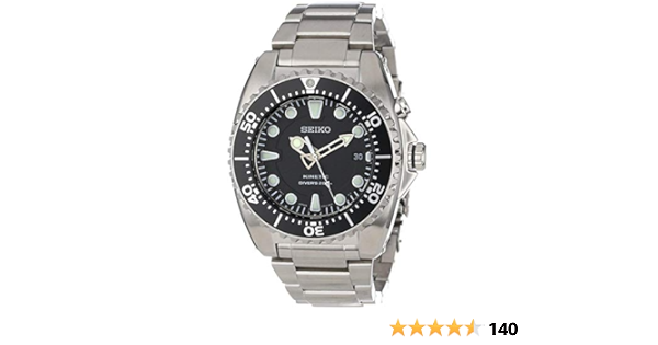 Amazon.com: Seiko Men's SKA371P1 Kinetic Black Dial Watch with Bracelet :  Clothing, Shoes \u0026 Jewelry