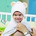 Organic Bamboo Hooded Baby Bath Towel By JoLs Home Soft & Luxurious Infant Bathrobe, Hypoallergenic & Anti-Bacterial Fabric, Adorable Bear Ears, Absorbent & Large Toddler Towel BONUS Washcloth