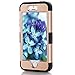 Asstar 3 in 1 Hard PC+ Soft TPU Impact Protection Heavy Duty Shockproof Full-Body Protective Case for Apple iPhone SE / iPhone 5 5S - Gold black