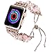 TILON Compatible for Apple Watch Band Replacement 38mm/40mm Series 4, Handmade Artificial Pearl Elastic Beaded iWatch Bracelet for Women Girls [Updated Style]-Rose Gold
