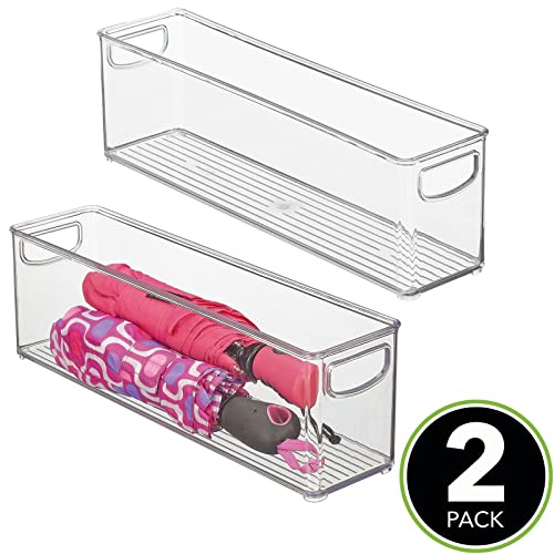 mDesign Plastic Home Closet Organizer Basket Storage Holder Bin with