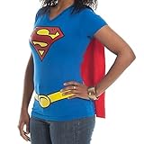 Supergirl Juniors Royal V-neck Cape Tee (XX-Large)