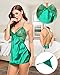 Avidlove Women V Neck Nightwear Sexy Lingerie Satin Sleepwear Lace Chemise Mini Teddy Green L