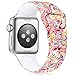 KOLEK Bracelet Compatible for Apple Watch, Floral Printed Silicone iWatch Band 38mm 40mm, S/M