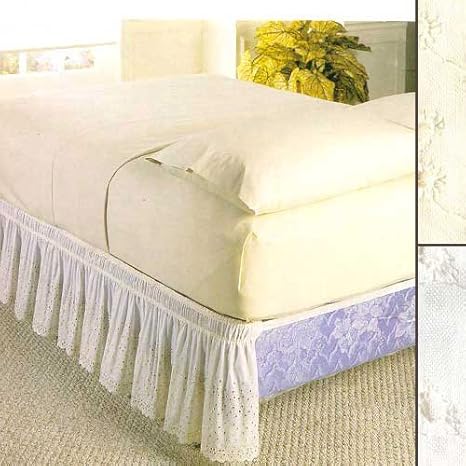 New Wrap Around Eyelet Lace Bed Skirt Dust Ruffle 18 Drop Twin Full White By Madison Industries Amazon De Kuche Haushalt