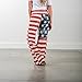 Xuan2Xuan3 Women American Flag Stars Stripes Patriotic Wide Leg Casual Loose Pant Legging