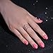 Redbarry Triple V Shaped Statement Rings with Micro CZ Stones Paved in 18k Rose Gold Plated, Size 8