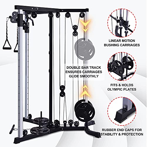 Merax Cable Crossover Machine With LAT Pulldown And Low Row, Crossover Station With MultiGrip
