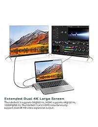 iMXPW   Adaptador multipuerto tipo C a HDMI para MacBook Pro de 13" 15", 40Gbps Thunderbolt 3 Hub w Pass Through puerto de carga, puertos USB 3.0, lector de tarjetas SD Micro SD (gris espacio)