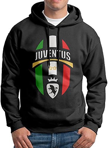 Juventus Football Club Mens Lightweight Heavyweight Hooded Sweatshirt Black