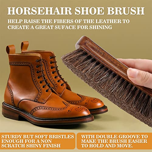 Maximilian Horse Hair Brush Horse Hair Shoe Brushes for Polishing