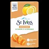 St. Ives' Scrub Bar Soap with Vitamin C &amp; Orange (4 Packs) | Exfoliating, Moisturizing