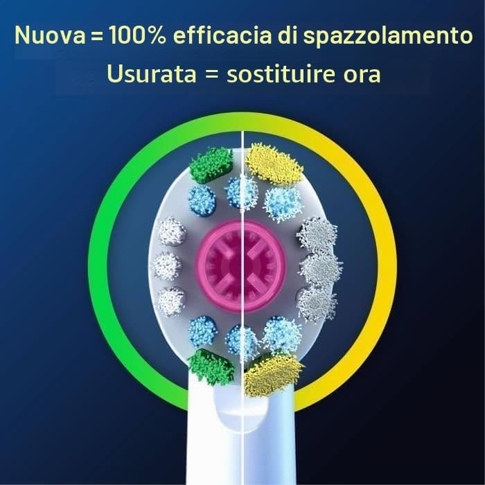 Testina professionale 3D per spazzolino elettrico, con setole a forma di X e tazza di lucidatura unica per sbiancamento dei denti e per rimuovere macchie superficiali, confezione da 8 pezzi,