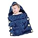 Colorful Newborn Baby Wrap Swaddle Blanket, Baby Kids Toddler Knit Blanket Swaddle Sleeping Bag Stroller Wrap for 0-21 Month Baby (Cotton Blue)