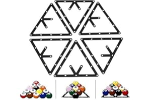 Dioche Magic Ball Rack Holder Sheet, Billiard Rack Holder, 6Pcs Billiard Rack Black Triangle Ball Holder Positioning Billiard