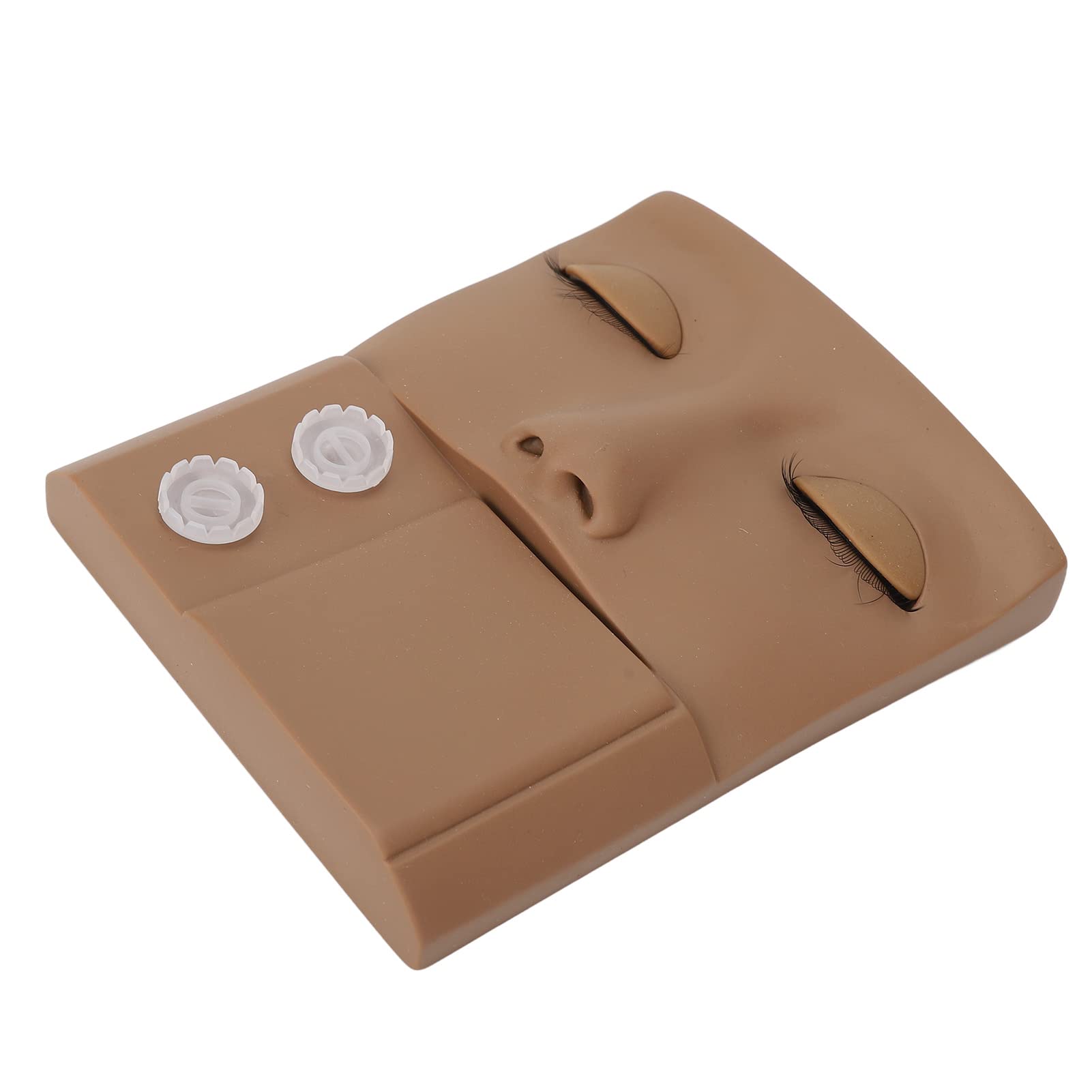 Uxsiya Makeup Mannequin, Replaceable Eyelid High Simulation Lash Mannequin Head Reusable Easy Better Practice for Salon(Coffee Color)