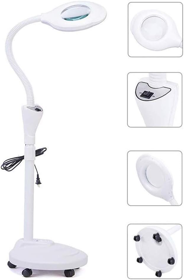 DISS LED Floor Lamp, LED Esthetician Light, Magnifying Glass with Light