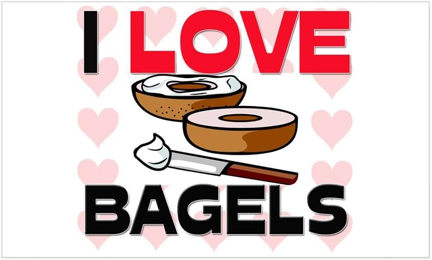 CafePress I Love Bagels Rectangle Sticker Rectangle Bumper