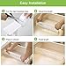 Runpo Adjustable Drawer Divider 6 Pack with Traceless Transparent Nano Gel Mat Tape Strong Secure Hold in Place - for Bedroom Bathroom Baby Drawer Desk Kitchen Drawer Storage White