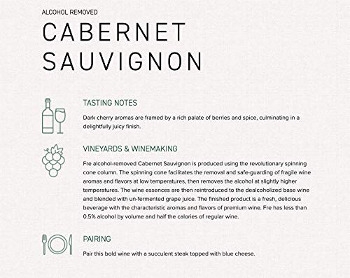 Sutter Home Fre Cabernet Sauvignon 750ML Non-Alcoholic Wine Removed California Vineyards