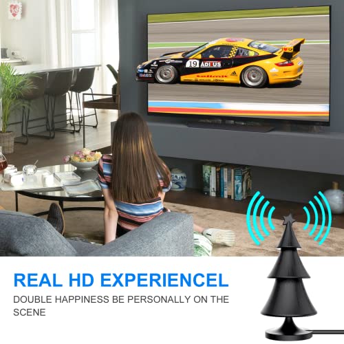 Antenna Digital TV Antenna Indoor Antenna for TV ALU Solid core for Maximum Signal Quality for Indoor and Outdoor with 25 dBi Amplifier Magnetic Base 5m Cable