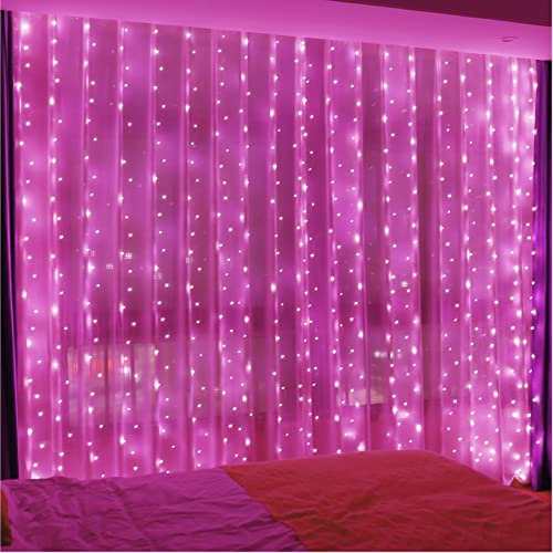 ZSJWL 300 LED Curtain Fairy Lights Remote