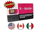  T-Mobile Prepaid SIM Card Unlimited Talk, Text, and Data in USA with 5GB Data in Canada and Mexico for 20 days