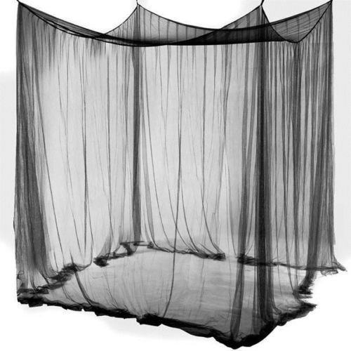 Buy Mosquito Net 4 Corner Post Bed Canopy Full Queen King Size Netting Black Bedding Online at