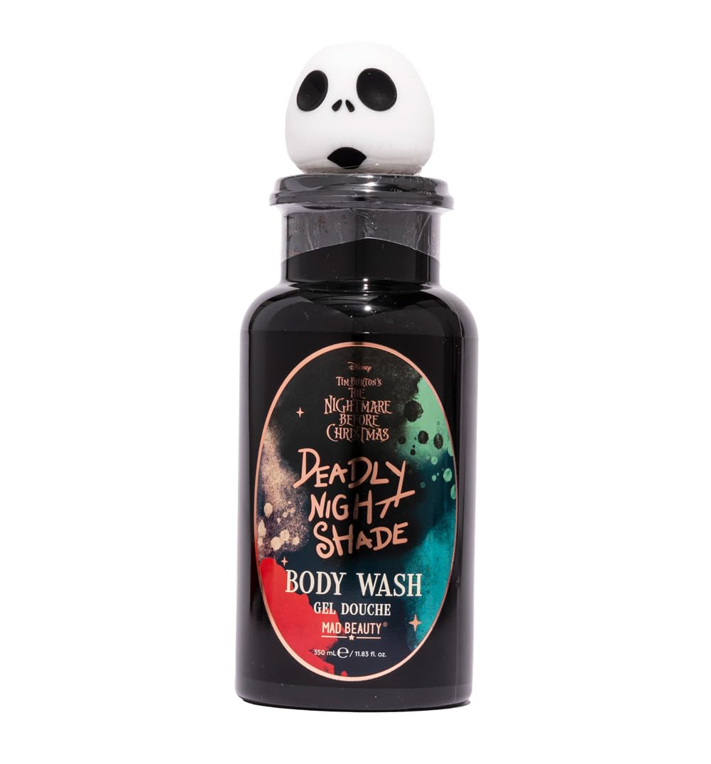 Nightmare Before Christmas Body Wash Jack Skellington Disney | Mad Beauty | Shower Gel Spooky Halloween Vanilla Scent | Fun Skincare Gifts - 350ml Black