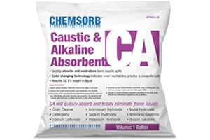 CHEMSORB CA - Caustic & Alkaline Neutralizing Absorbent, 1 Gal. Bag, SP70CA-L1B, Fast-Acting Base Neutralizer Absorbent, Safe Color Changing Technology, Silica Free Neutralizer of Caustic Alkalines