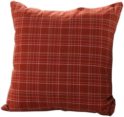 Prettypillow Polyester Decorative Throw Pillow Case Cushion Cover Chic Plaid Orange Square 18"