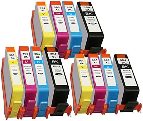 12PK Black Cyan Magenta Yellow H Compatible with HP 364XL printer nk Cartridges For Photosmart B109a B109n B109d B109f B110a B110c B110e B111 B210a B210c B211