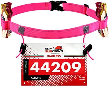 Maacool Race Number Belt (6 Gel Loops) for Triathlon,marathon,Running,Cycling