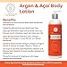 Moisturizing Body Lotion with Argan & Acai Vitamins and Antioxidants Mango Pomegranate Scent Light Non Greasy Soaks right into the Skin 16 oz with pump included