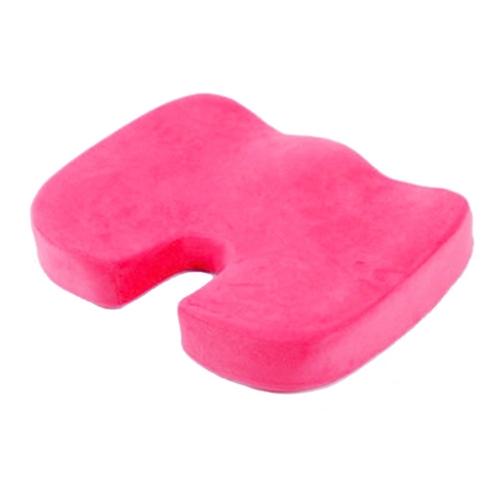 HomDSim Coccyx Orthopedic Memory Foam Seat Cushion for Chair Car Office Home Bottom Seats Massage Cushion (Rose Red)