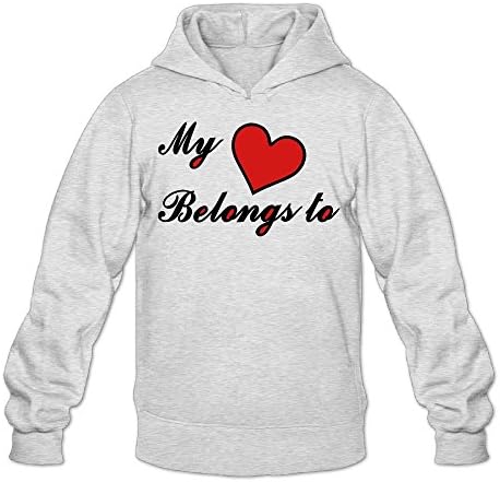 Artphoto Men's Funny My Heart Belongs To Hoodies Sweatshirt S Ash