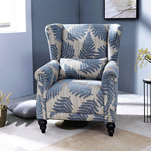 Top Space Accent Chair Sofa with Pine Wood Leg Club Arm Chair Leaf