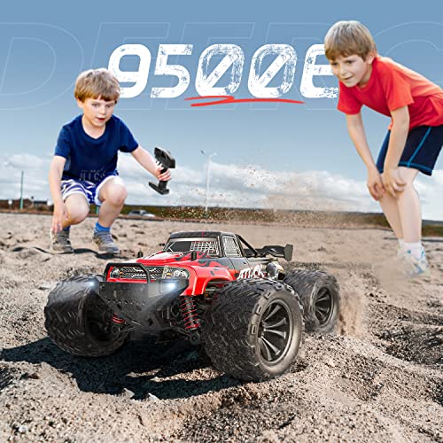 DEERC 9500E 1:16 Scale All Terrain RC Car, 4x4 High Speed 40 KPH RC Truck, 2.4Ghz Remote Control Truck with 2 Batteries, Off-Road Monster Truck for Adults Kids