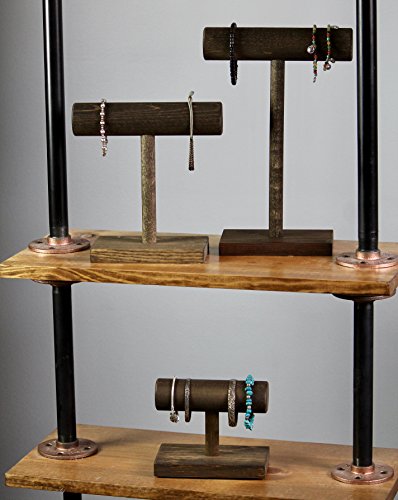 Jewelry Display Set / Three Piece / Bracelet Watch Stands / Solid Wood T-Bar Displays / Craft Show / Boutique Retail Rack / FREE US SHIPPING - Thumbnail 3