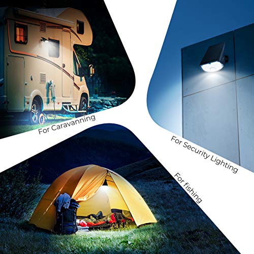 LITOM Solar Lights Outdoor IP67 Waterproof 3 Optional Modes Solar Motion Sensor Lights with Wide Angle -2 Pack