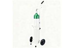 Oxygen Cylinder Cart, Single Cylinder D/E Oxygen Cylinder Cart, Height Adjustable, Hand Truck for Laboratories, Factories, Su
