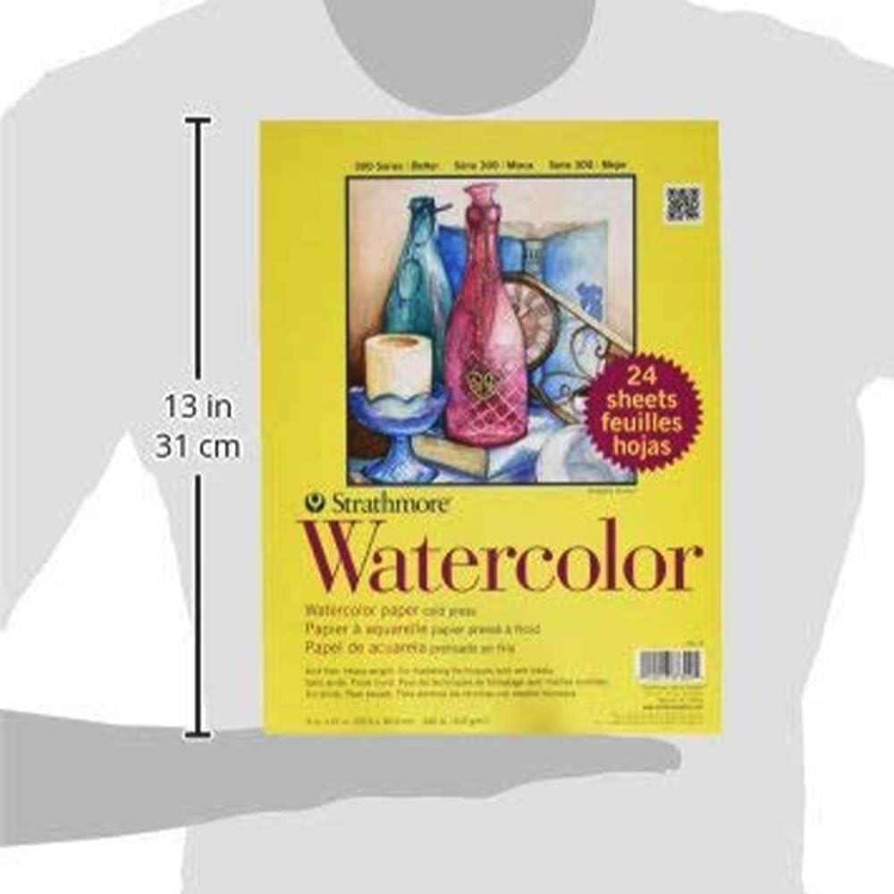 Strathmore Paper 300 Series Watercolor Class Pack, Cold Press, 1 Pack, Original Versio, 24 Sheets : Drawing Pads And Books : Office Products