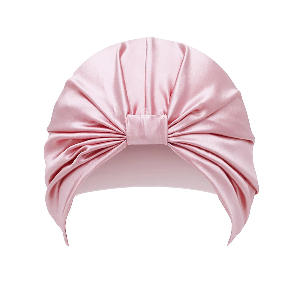 townssilk 100% Mulberry Silk Sleep Cap for Women, 16 Momme Silk Sleep Cap, Good for Hair, Protect Hair, Silk Sleep Cap,Popular Rosepink