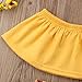 3PCS Newborn Infant Baby Girls Outfit Clothes Off Shoulder Ruffle Crop Top Shirt Bodysuit + Short Pants + Headband Set