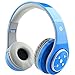 Mokata Kids Headphone Bluetooth Wireless Over Ear Foldable Headset with AUX 3.5mm Jack Cord SD Card Slot, Built-in Mic Microphone for Boys Girls Cell Phones TV PC Game Equipment B06 Blue