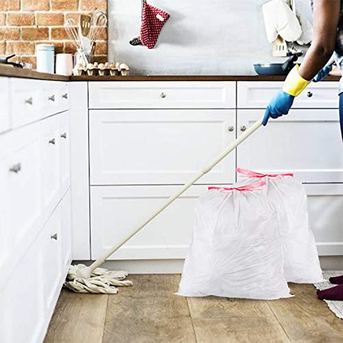 Drawstring Trash Bags,MEMX 4 Gallon Small Garbage Bags Wastebasket Bin Liners Strong Plastic Trash Bags for Bathroom,Bedroom,Office Trash Can.(100 Count)