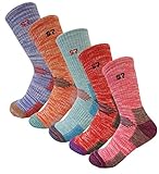 SEOULSTORY7 5Pack Women's Multi Performance Cushion Hiking/Outdoor Crew Socks Year Round