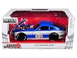 1972 Datsun 240Z #53 Blue/White JDM Tuners 1/24 Diecast Model Car by Jada 99099