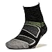 Feetures! Men's Elite Merino+ Cushion Quarter, Charcoal + Reflector, large