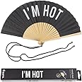 Fisura – Original folding fan with message in english. Handheld folfing fan for women. Rave wood folding hand fan. Fans for wedding, party, birthday, gift, decorations.